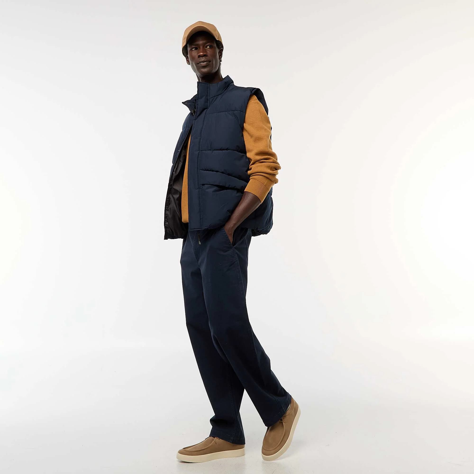 Warm Sleeveless Padded Jacket BLUE - Image 2