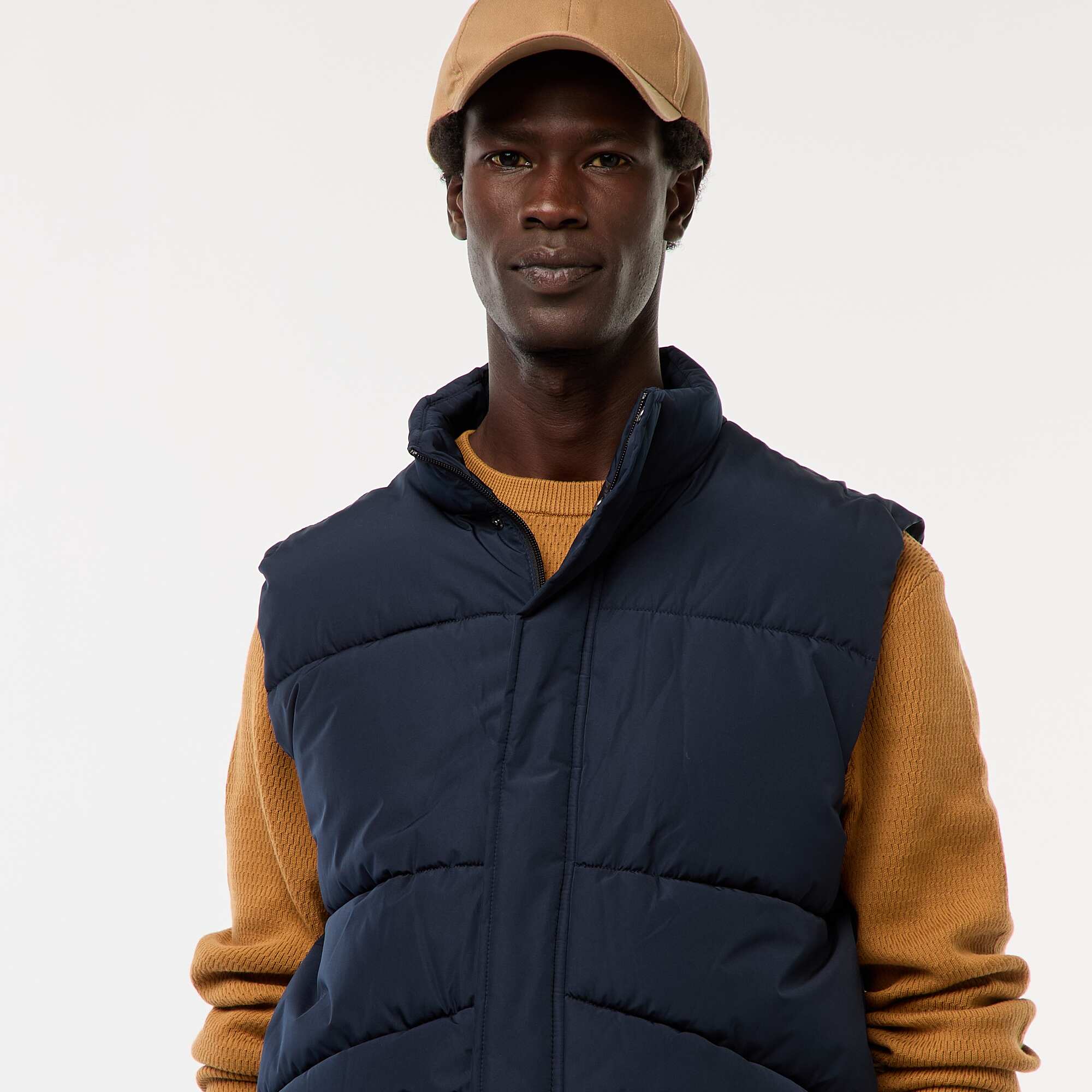 Warm Sleeveless Padded Jacket BLUE - Image 5