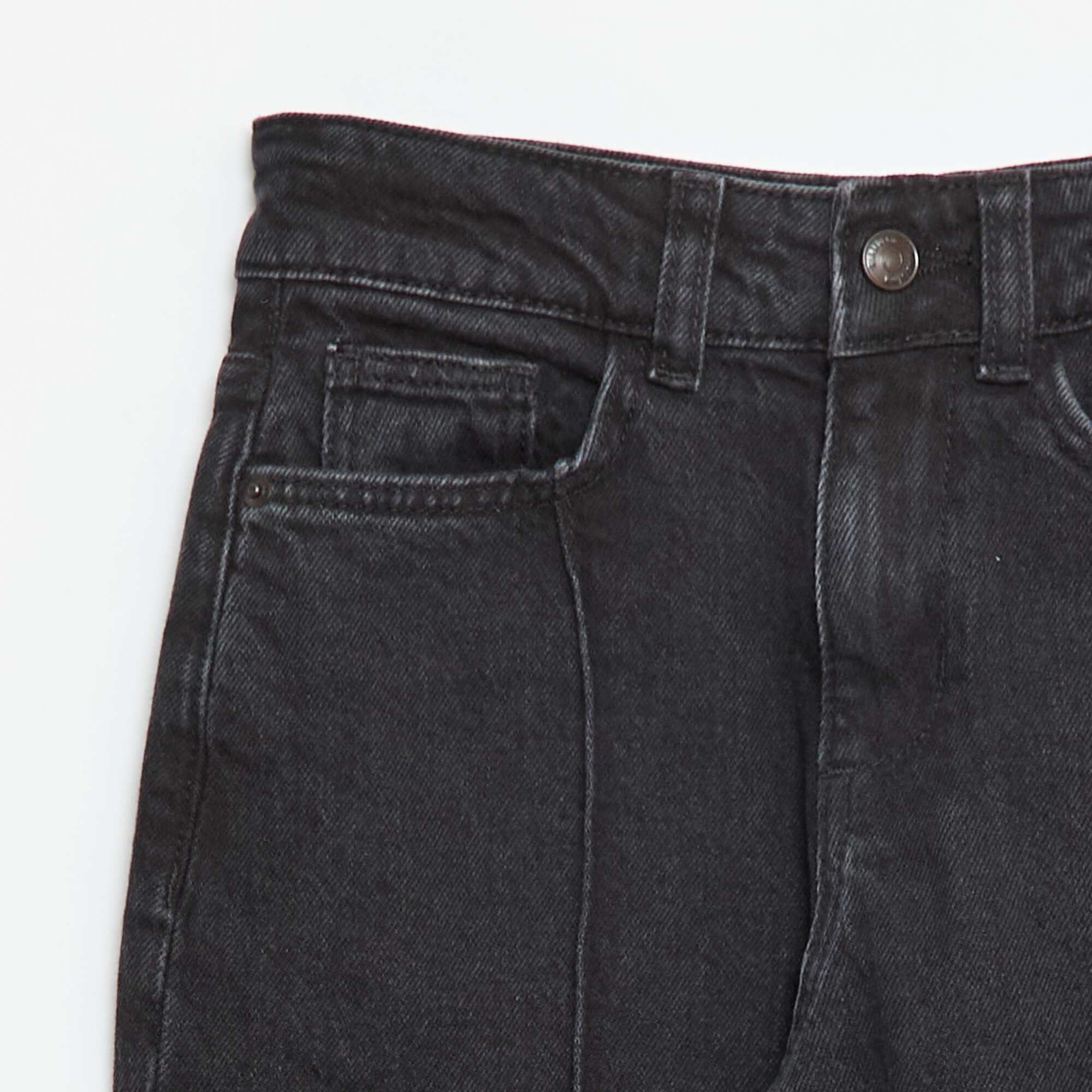 Wide-leg 5-pocket denim jeans BLACK - Image 3