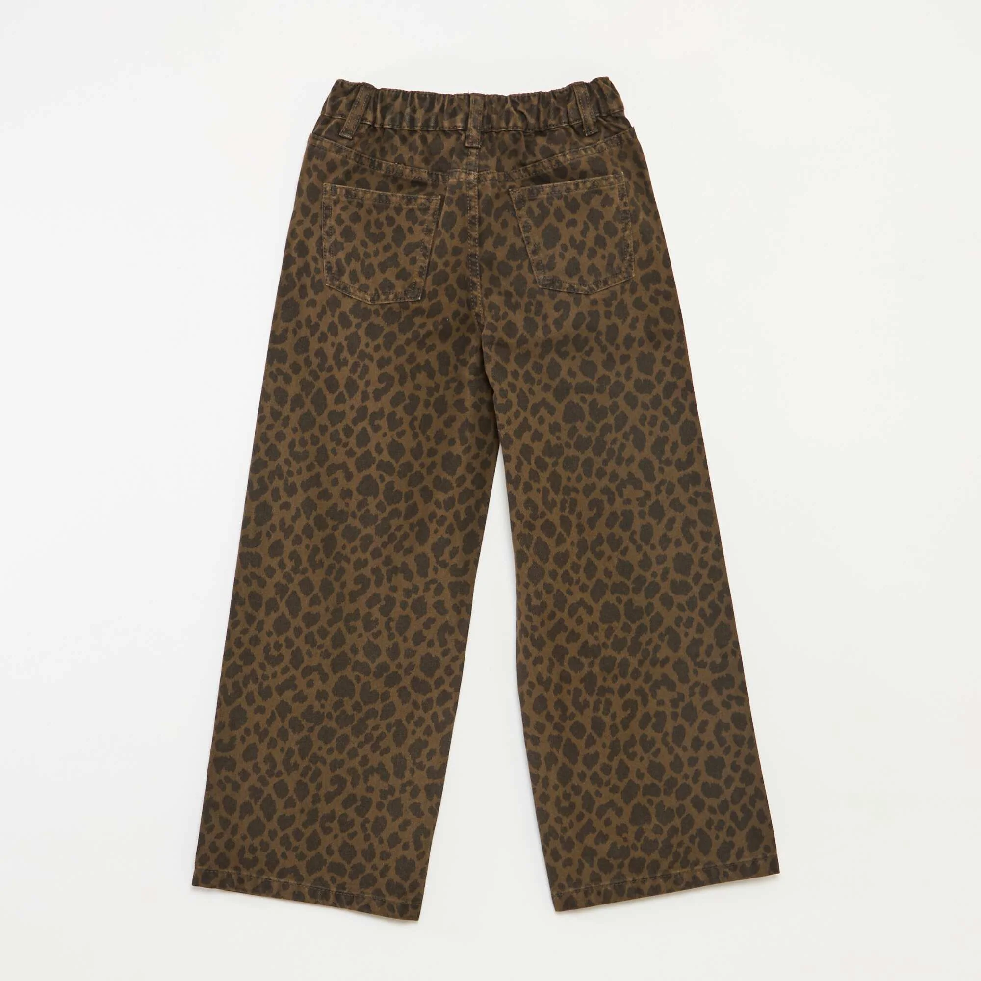 Wide-leg 5-pocket denim trousers BROWN - Image 3