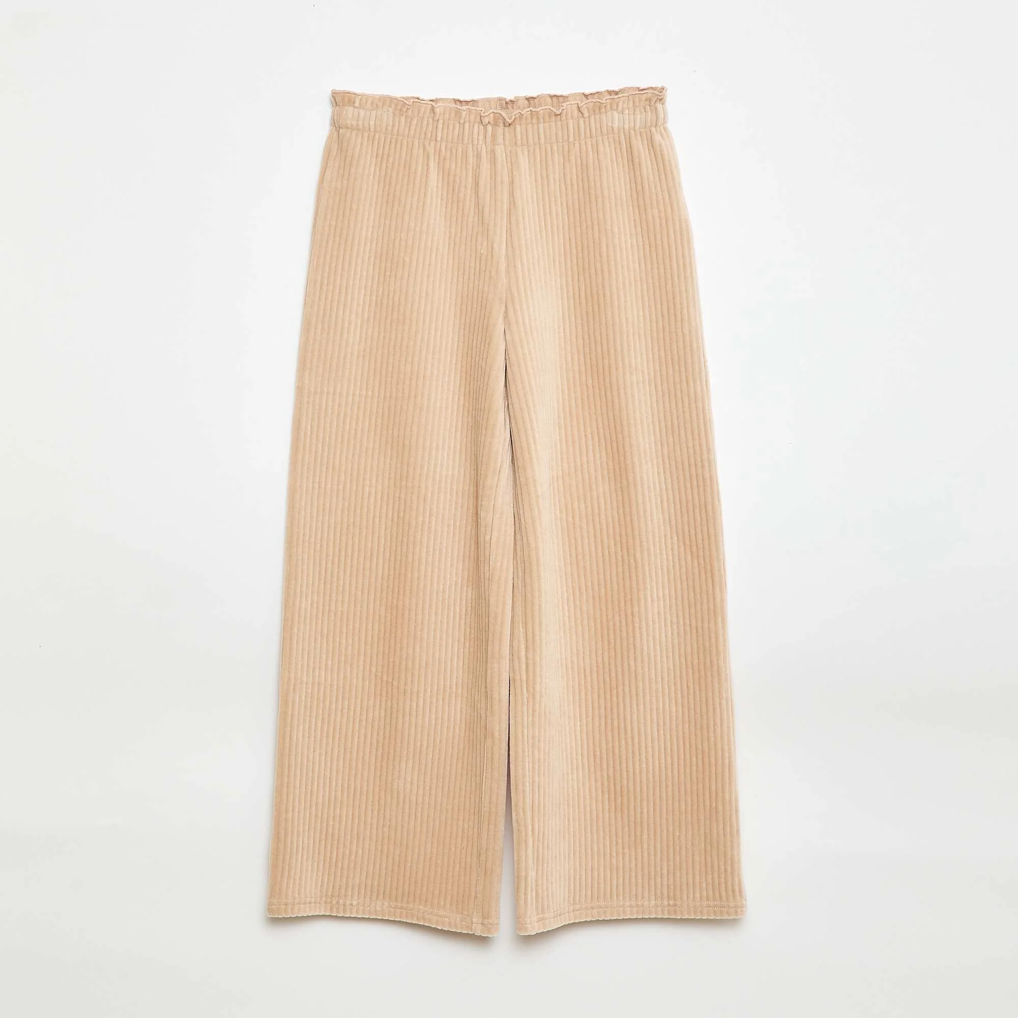 Wide Leg Corduroy Leggings BEIGE