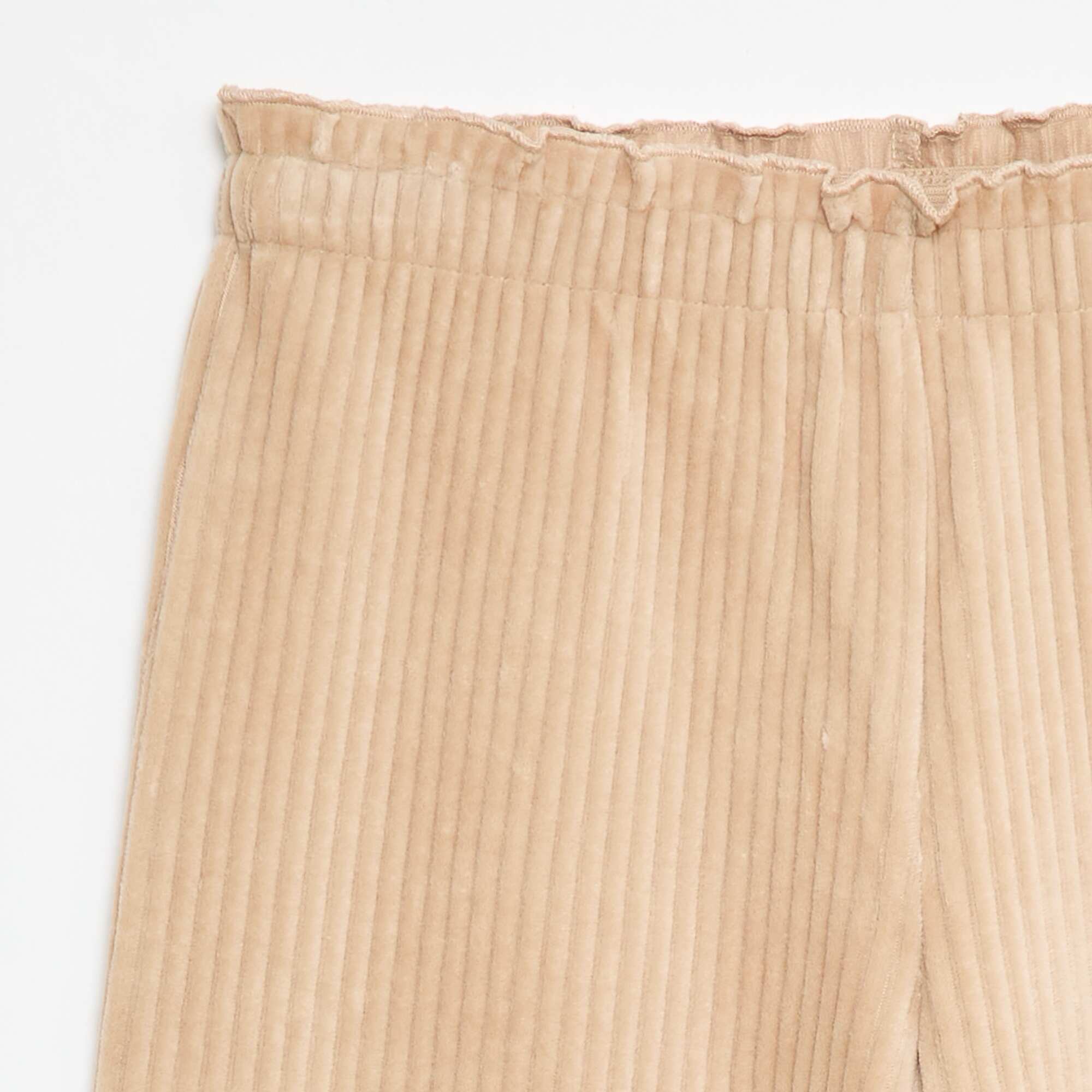 Wide Leg Corduroy Leggings BEIGE - Image 3