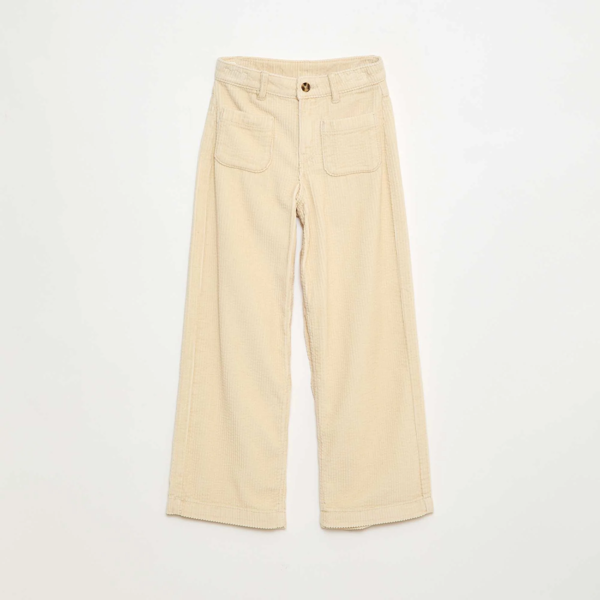 Wide-Leg Corduroy Pants WHITE
