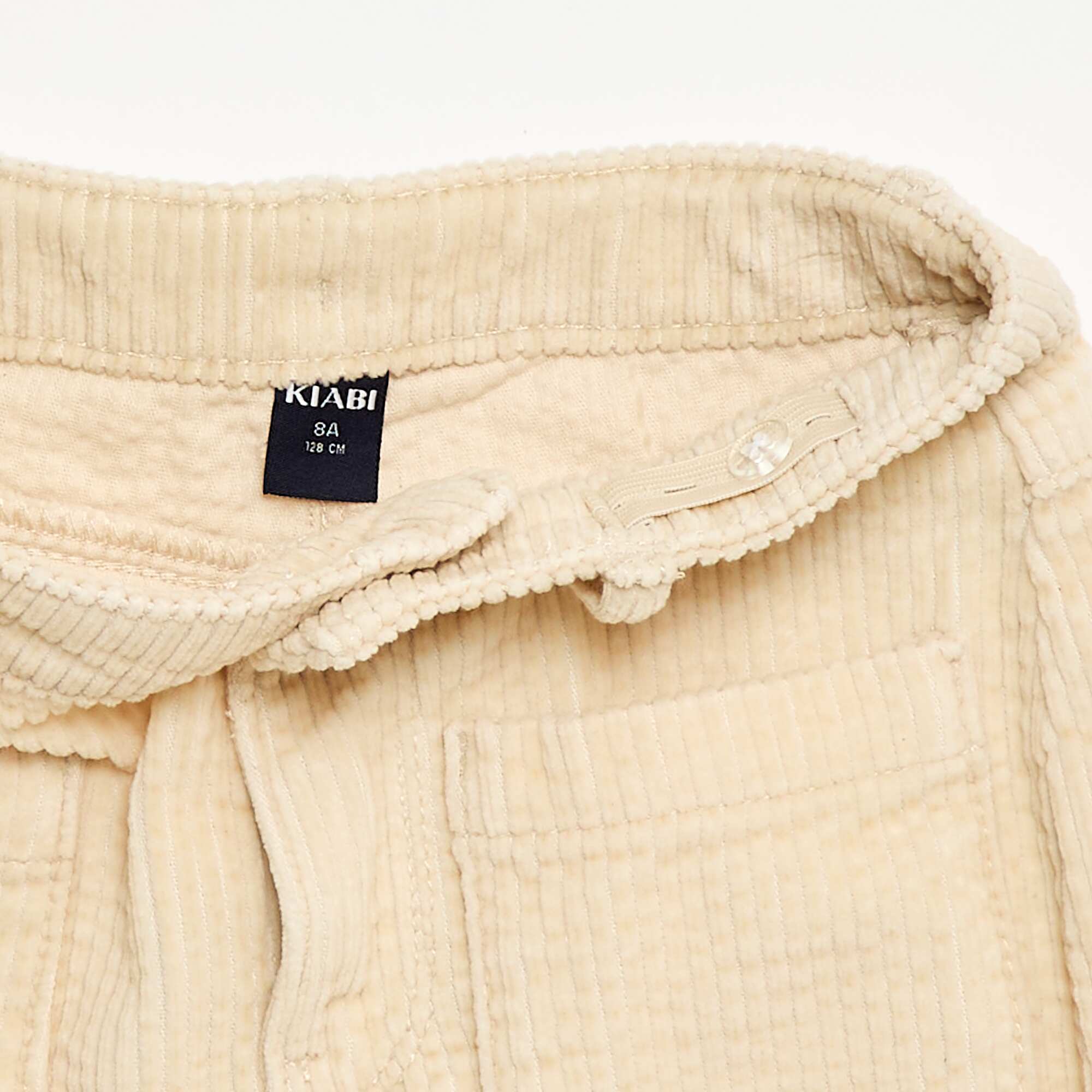 Wide-Leg Corduroy Pants WHITE - Image 4