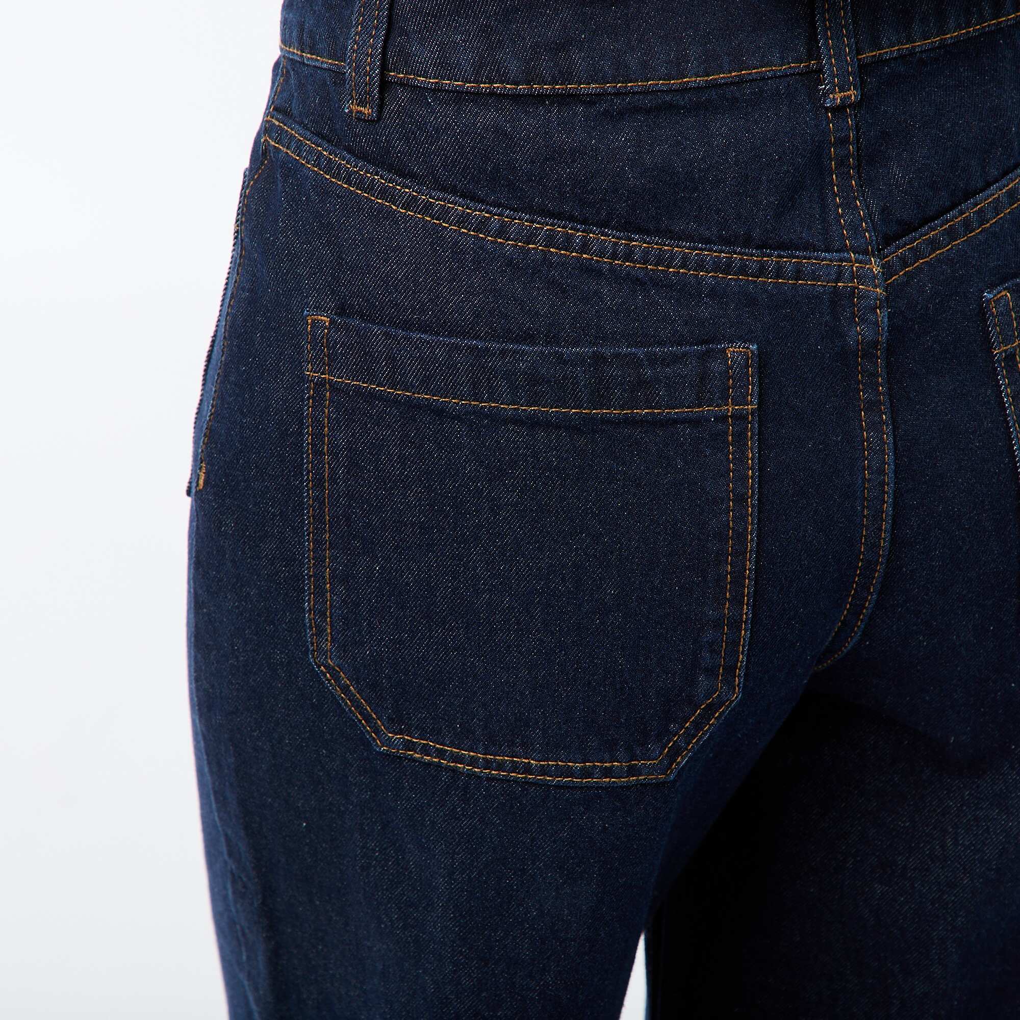 Wide Leg Denim Pants BLUE - Image 6