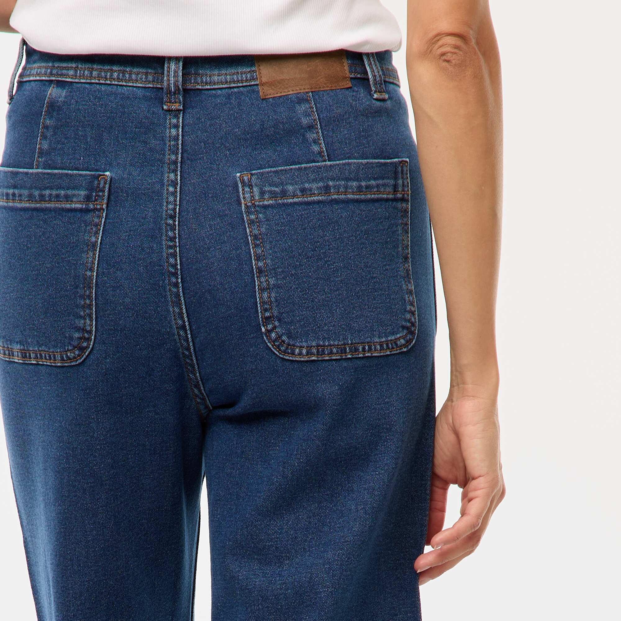 Wide Leg Denim Pants BLUE - Image 5