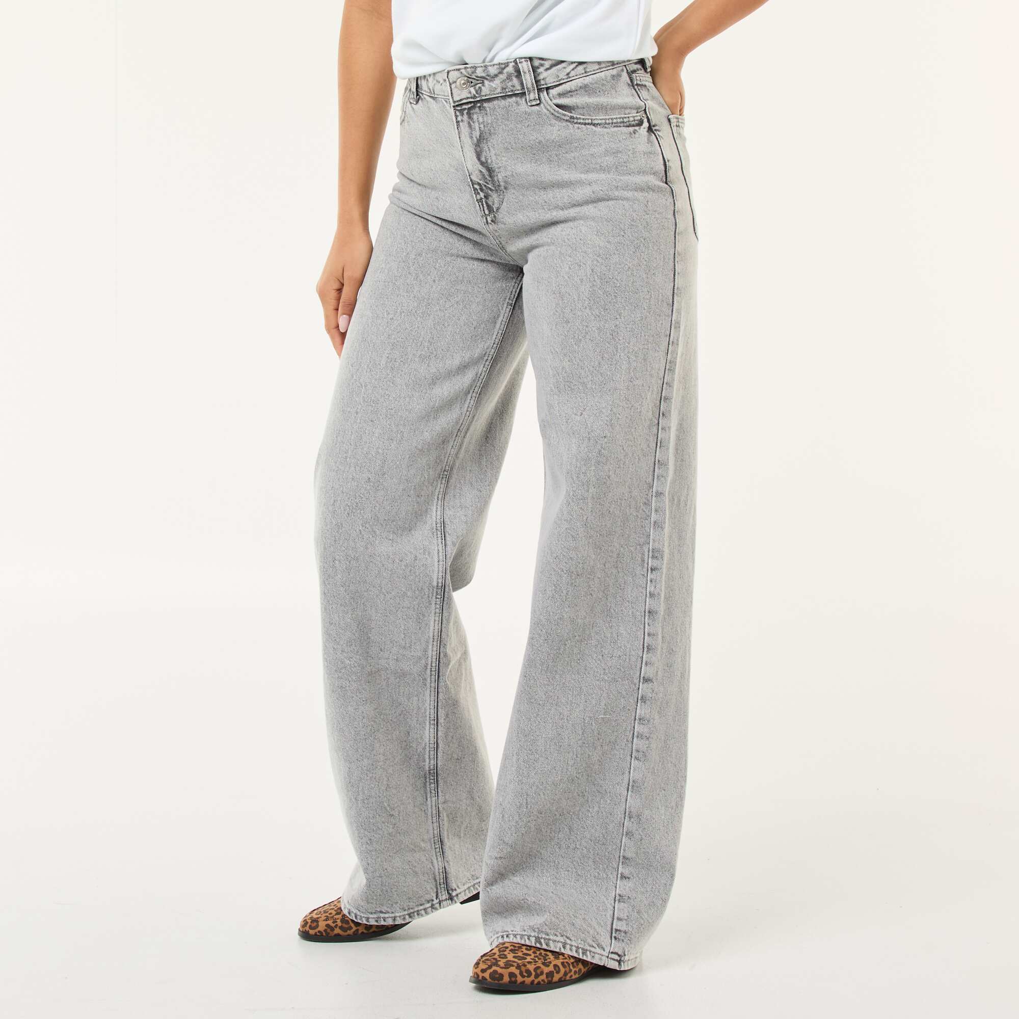 Wide-leg jeans - 30L GREY - Image 2