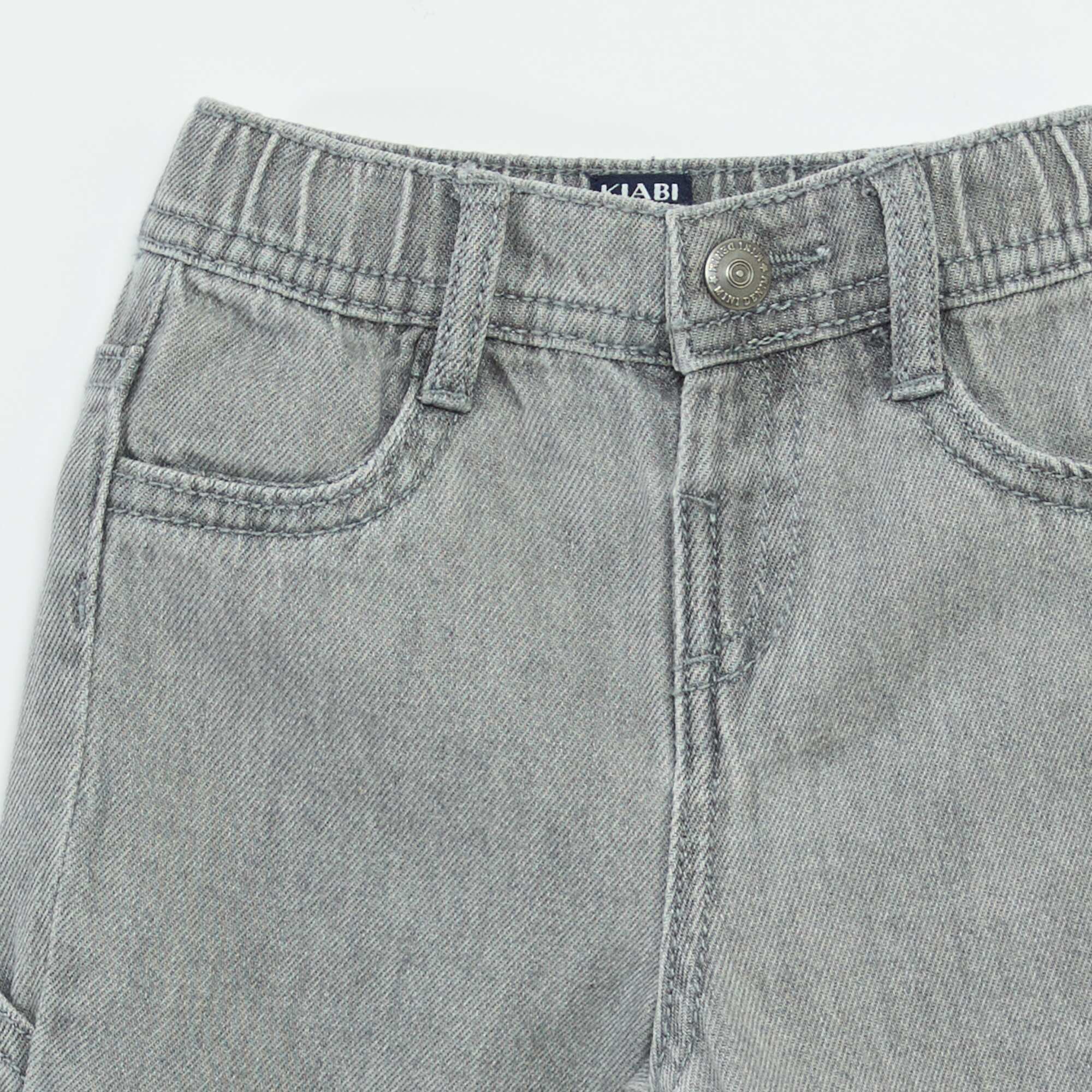 Wide-Leg Jeans with Adjustable Waist GREY - Image 6