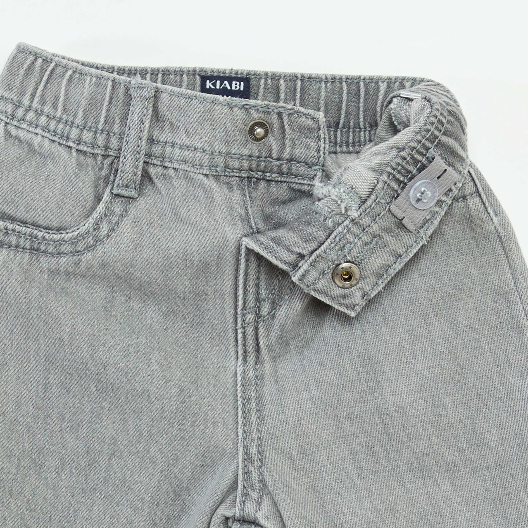 Wide-Leg Jeans with Adjustable Waist GREY - Image 7
