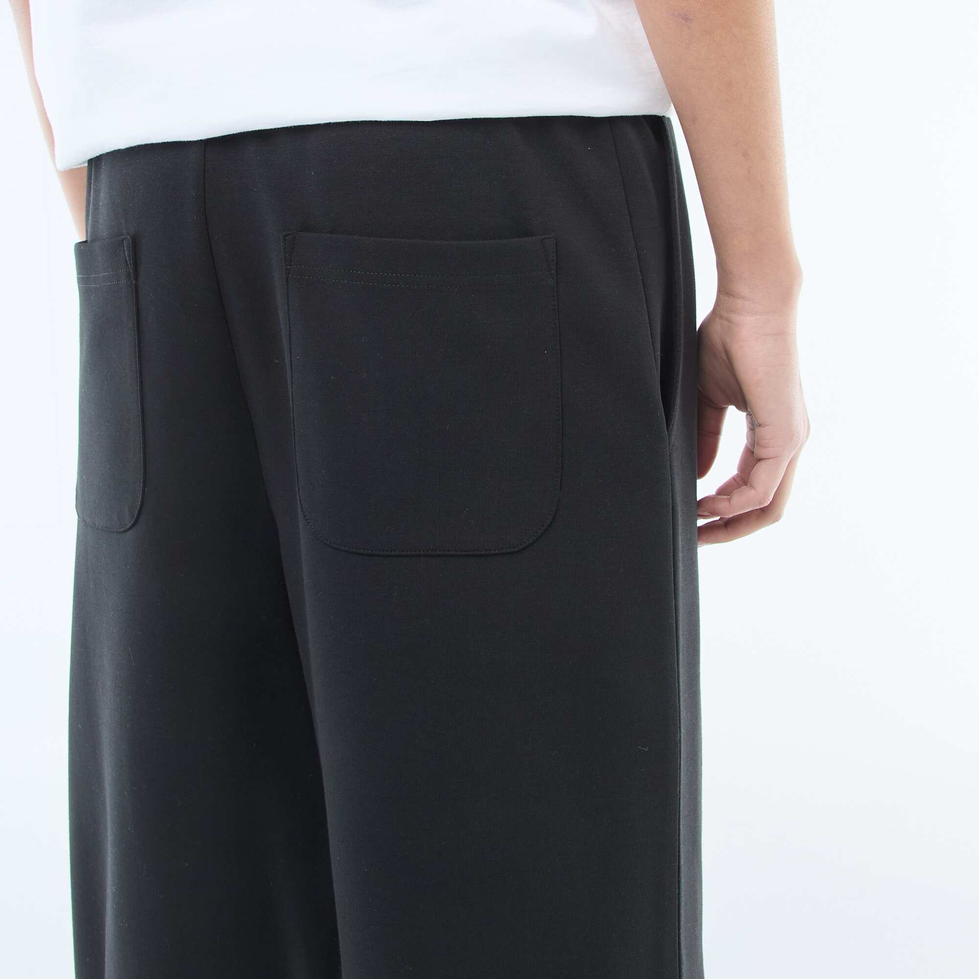 Wide-Leg Jogger Style Pants BLACK - Image 6