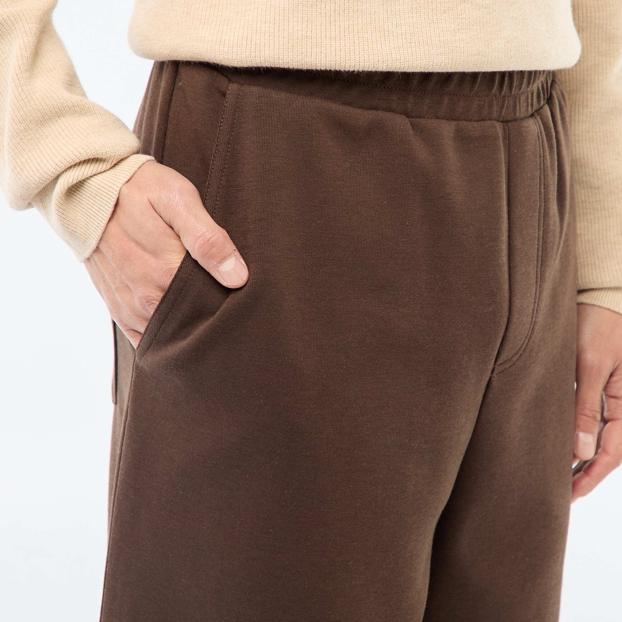 Wide-Leg Jogger Style Pants BROWN - Image 4