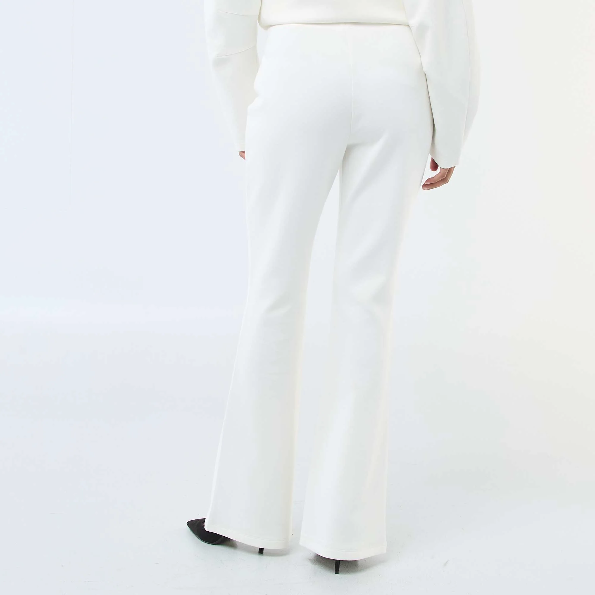 Wide-Leg Light Fleece Pants WHITE - Image 3