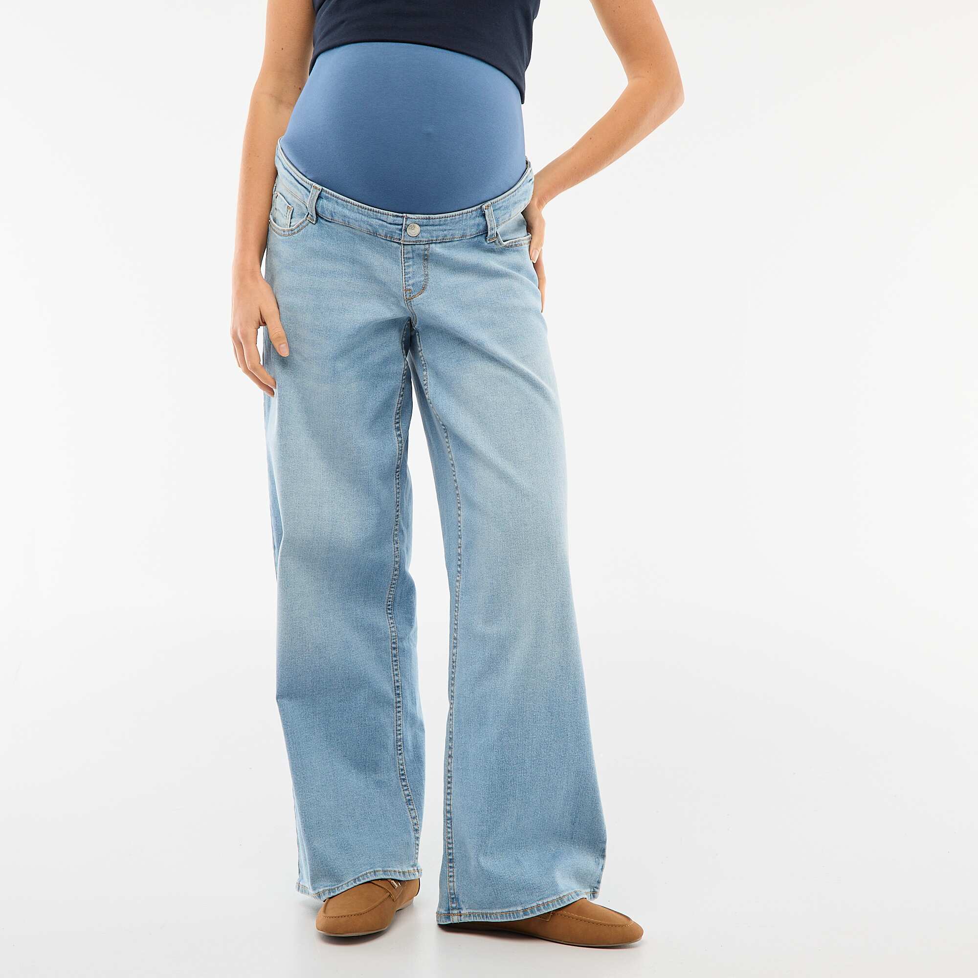 Wide Leg Maternity Jeans BLUE - Image 2