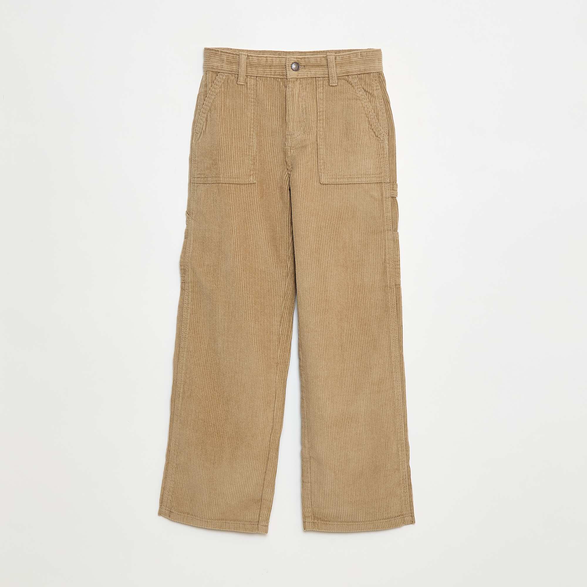 Wide-leg Plain Velvet Trousers BROWN - Image 2