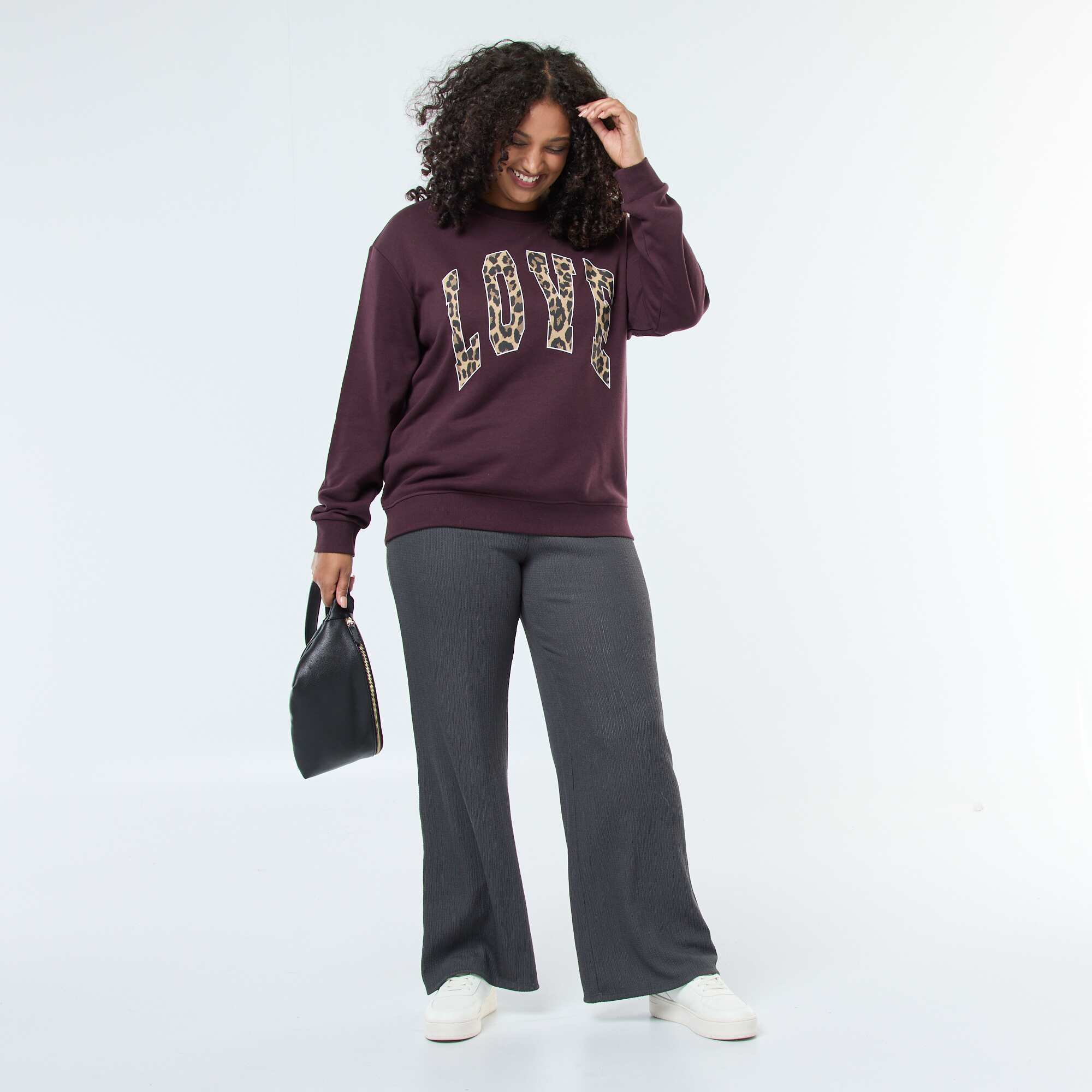 Wide-Leg Pleated Pants GREY