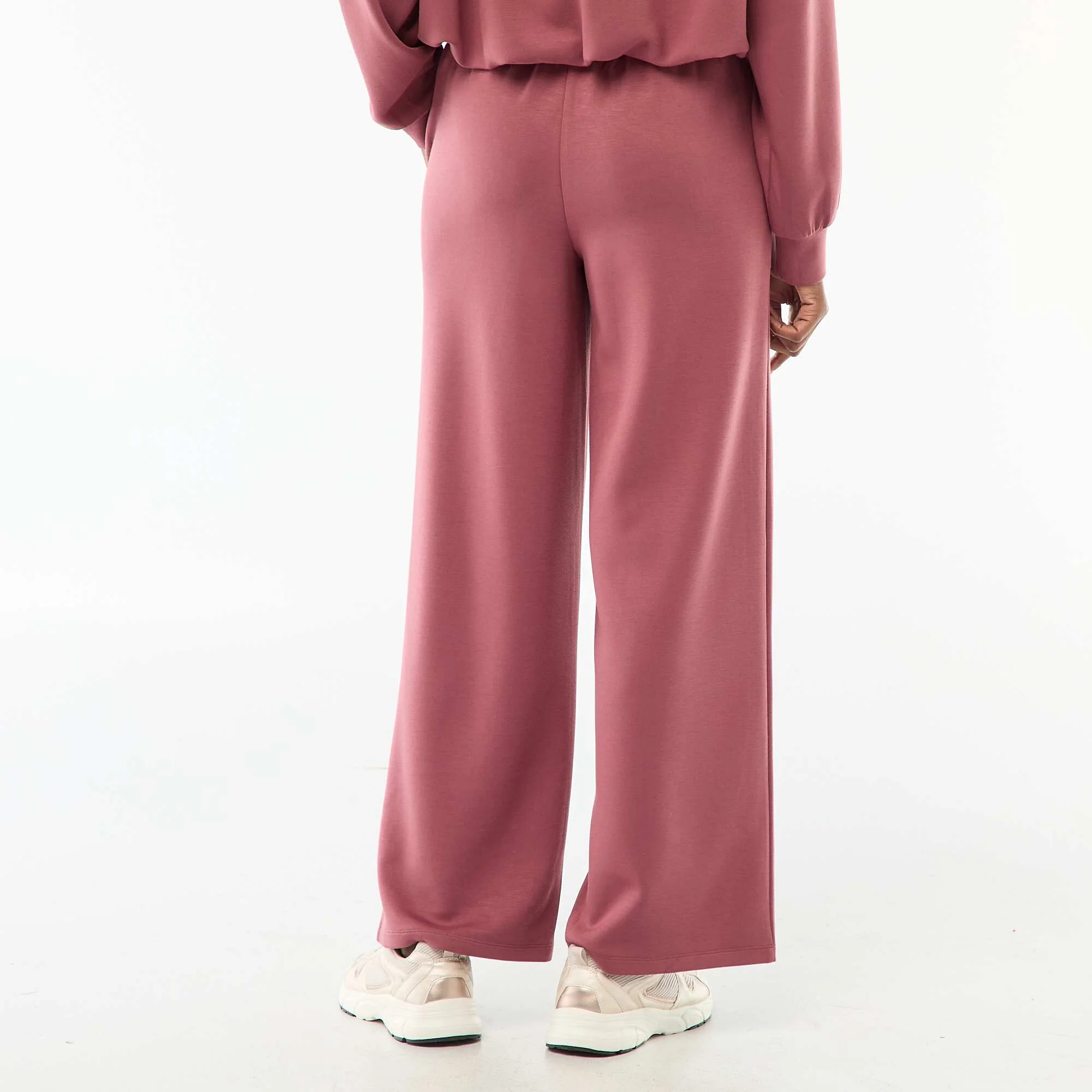 Wide-Leg Soft Knit Joggers PINK - Image 3
