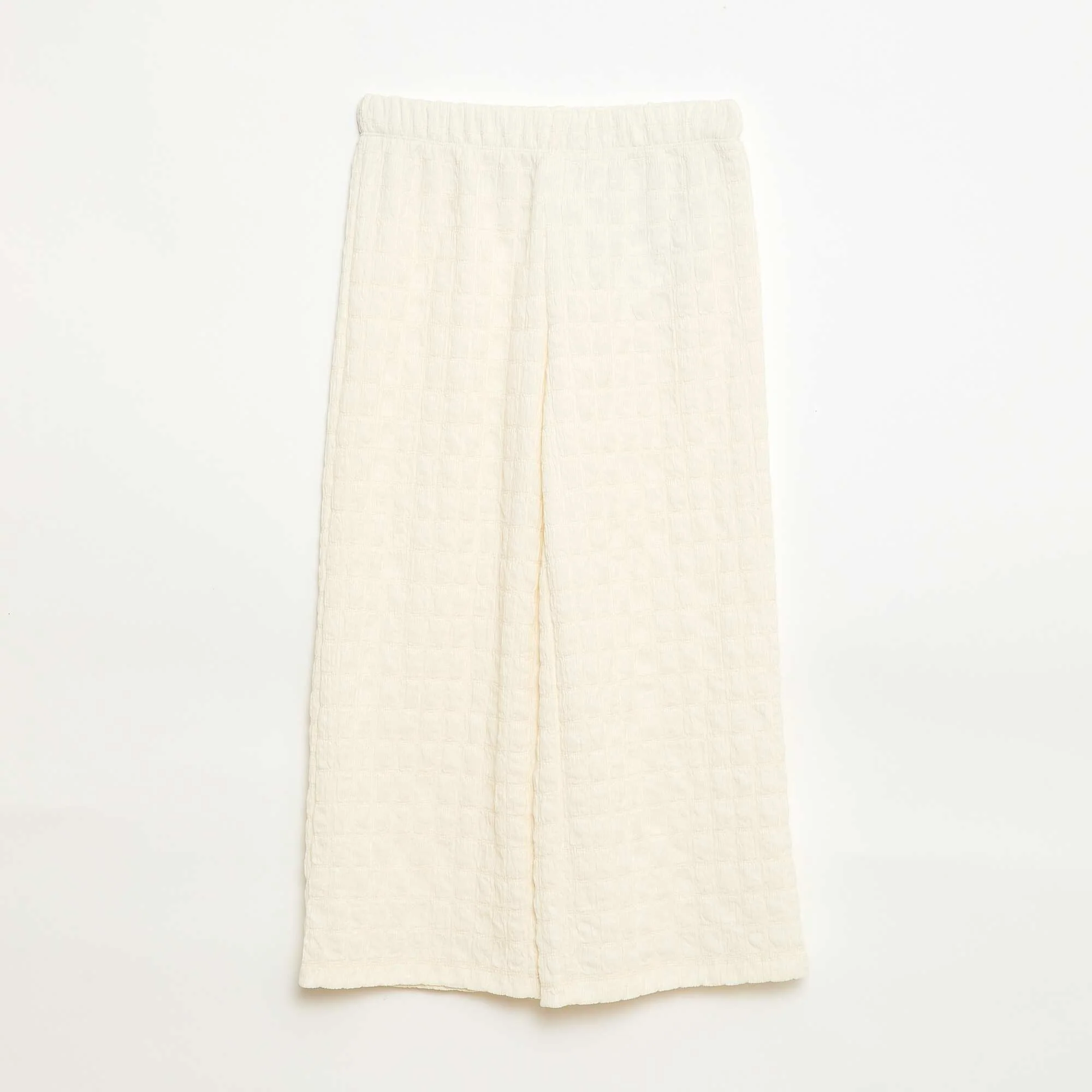 Wide-leg Stretch Knit Trousers BEIGE - Image 2