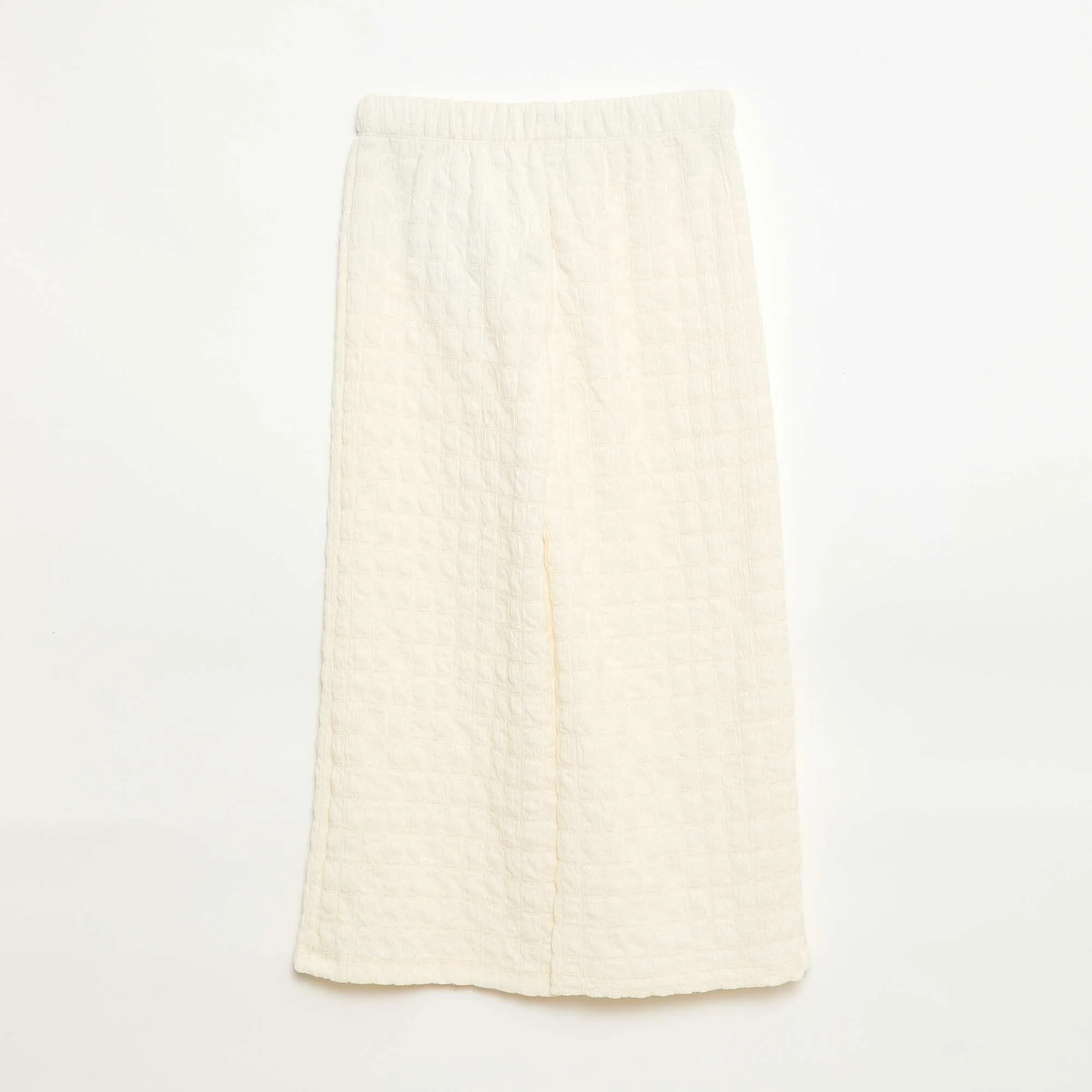 Wide-leg Stretch Knit Trousers BEIGE - Image 4