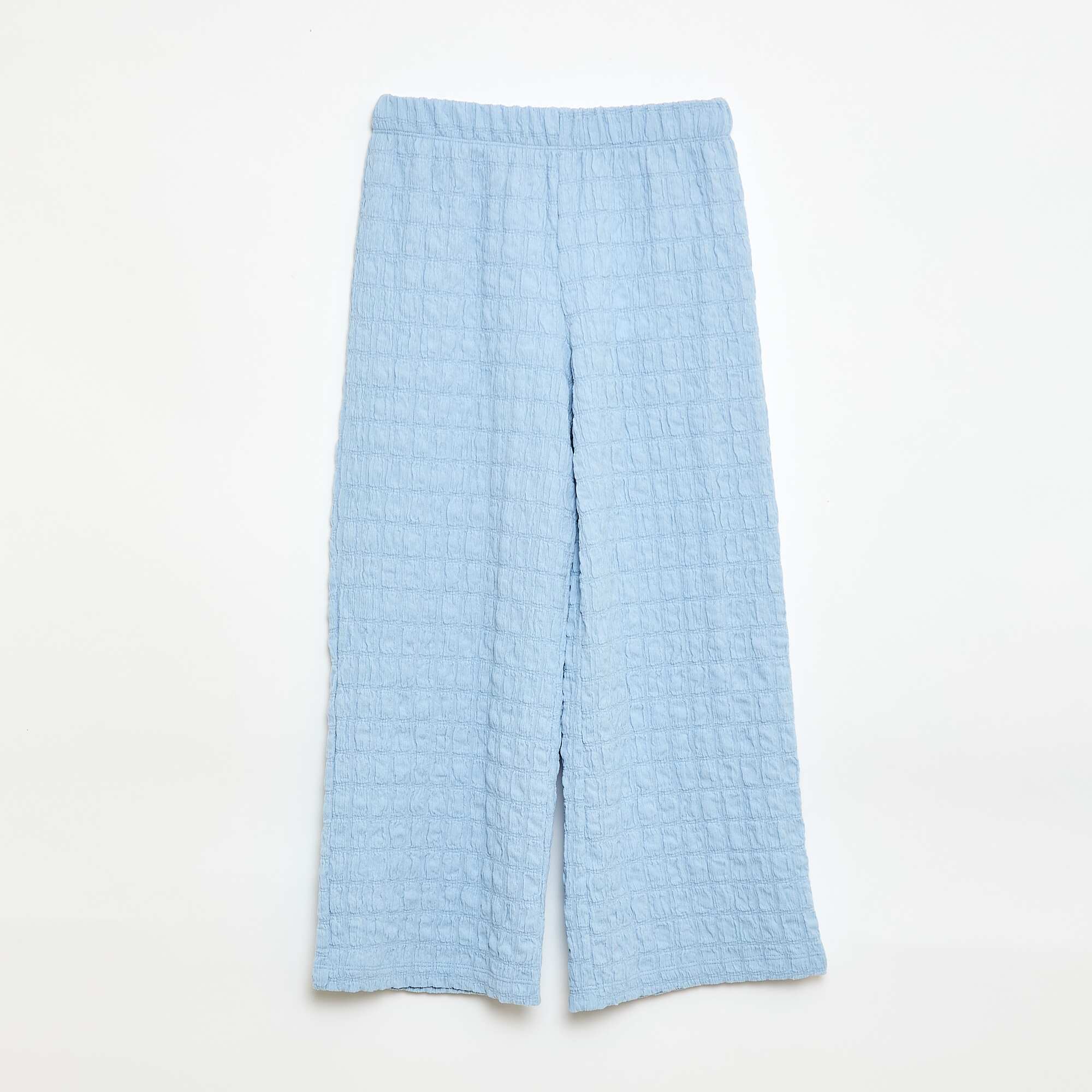 Wide-leg Stretch Knit Trousers BLUE