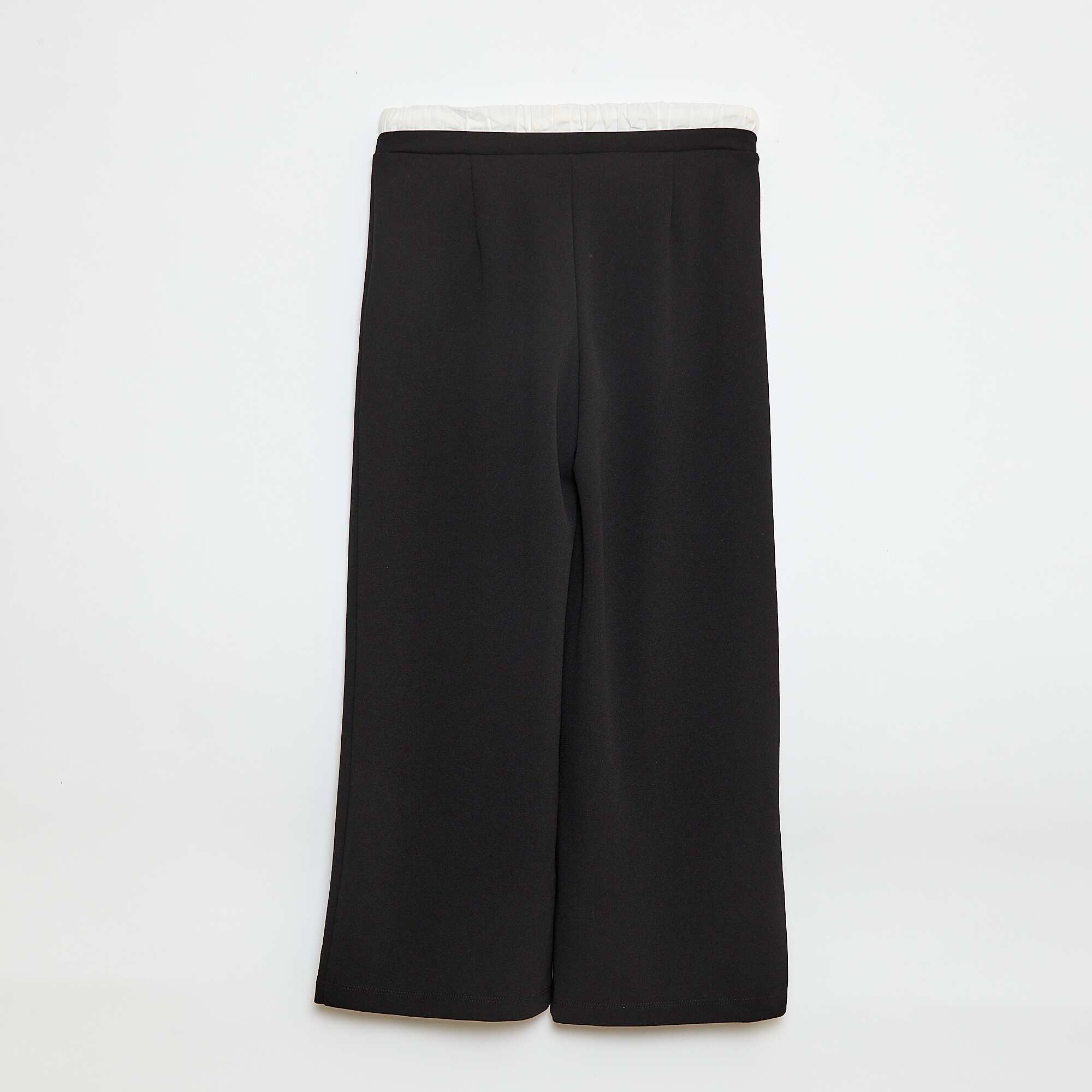 Wide-Leg Trousers with 2-in-1 Boxer Short Style BLACK - Image 2