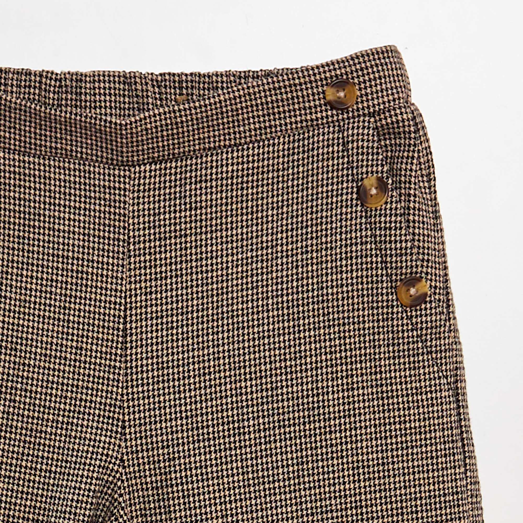 Wide-leg trousers with mini houndstooth pattern BLACK - Image 3
