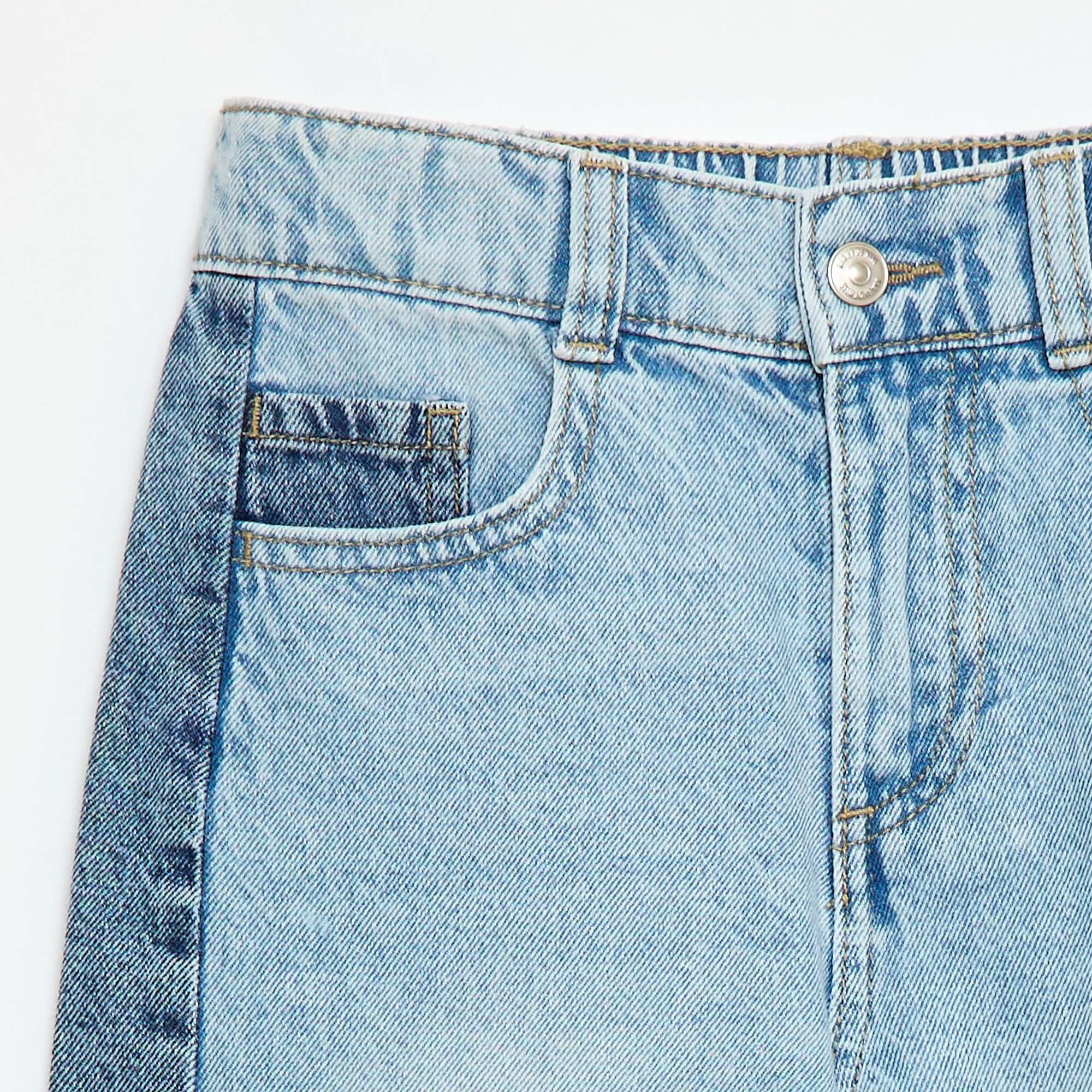 Wide Leg Two-Tone Trousers BLUE - Image 3