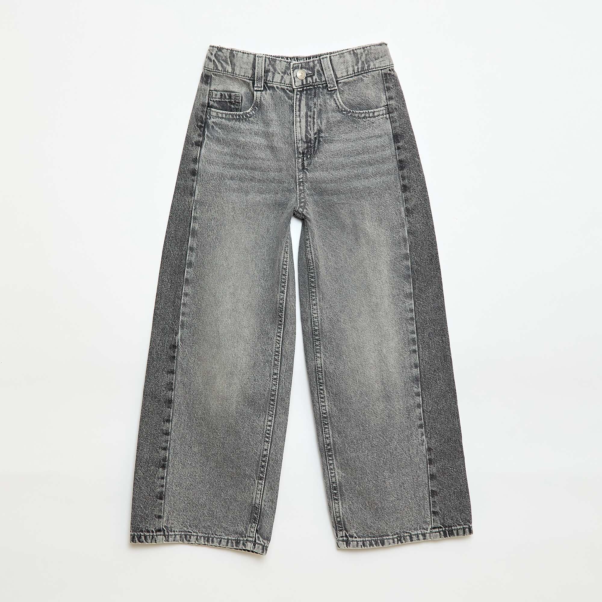 Wide Leg Two-Tone Trousers GREY