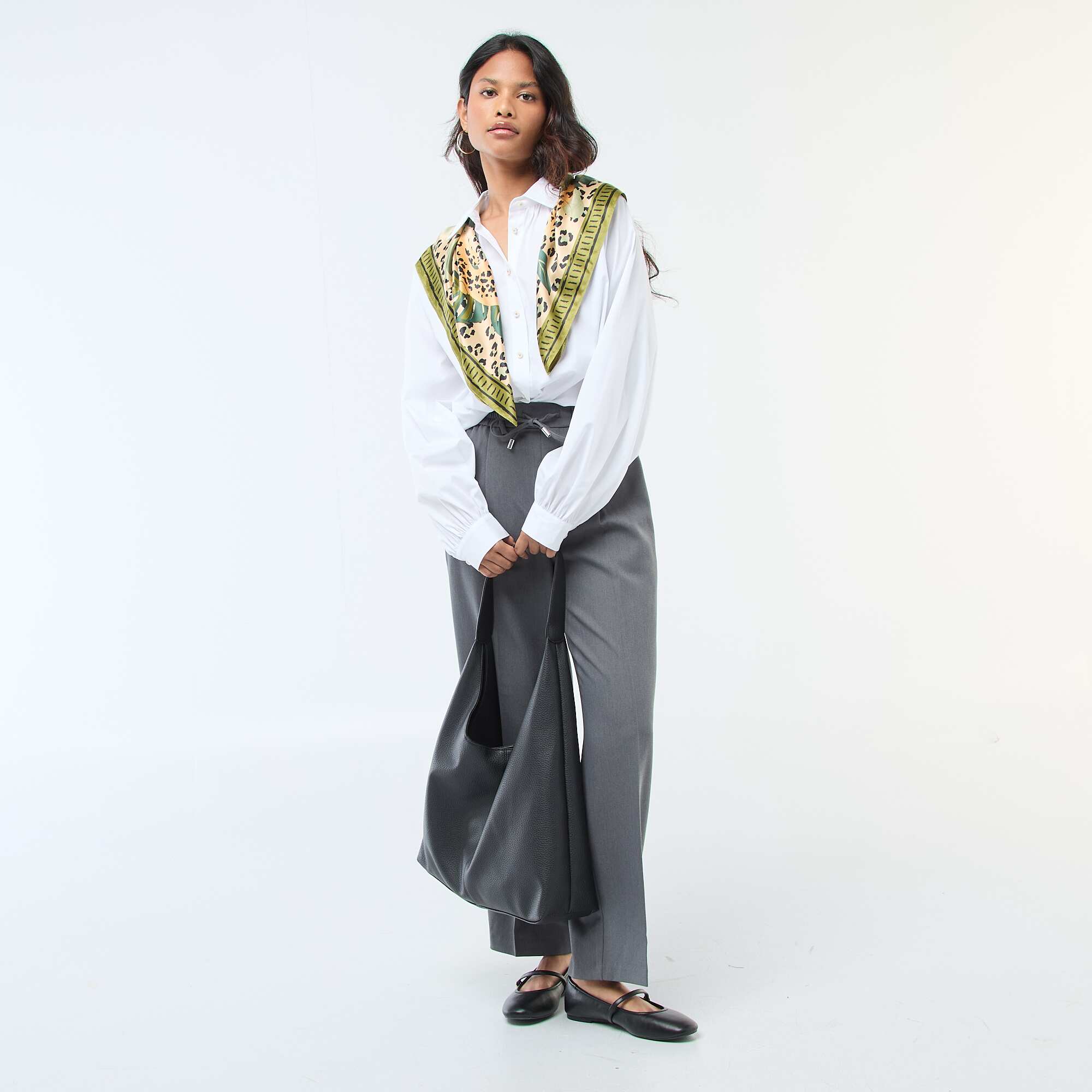 Wide-Sleeve Poplin Shirt WHITE - Image 2