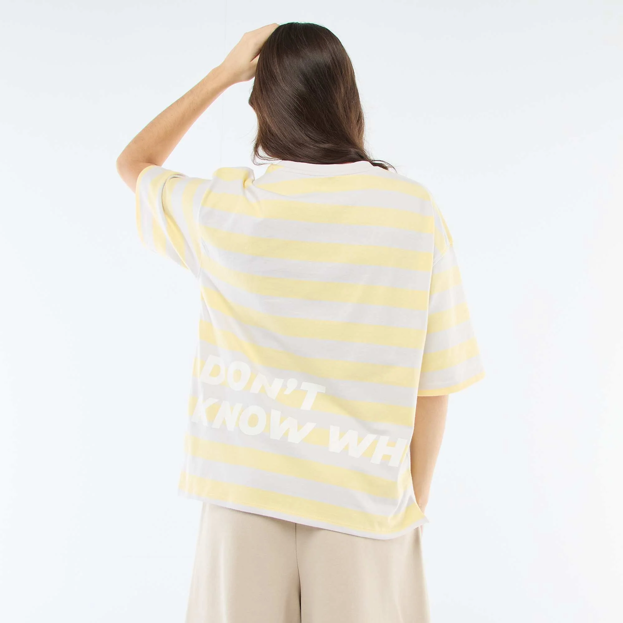 Wide Stripe T-shirt GREY - Image 4