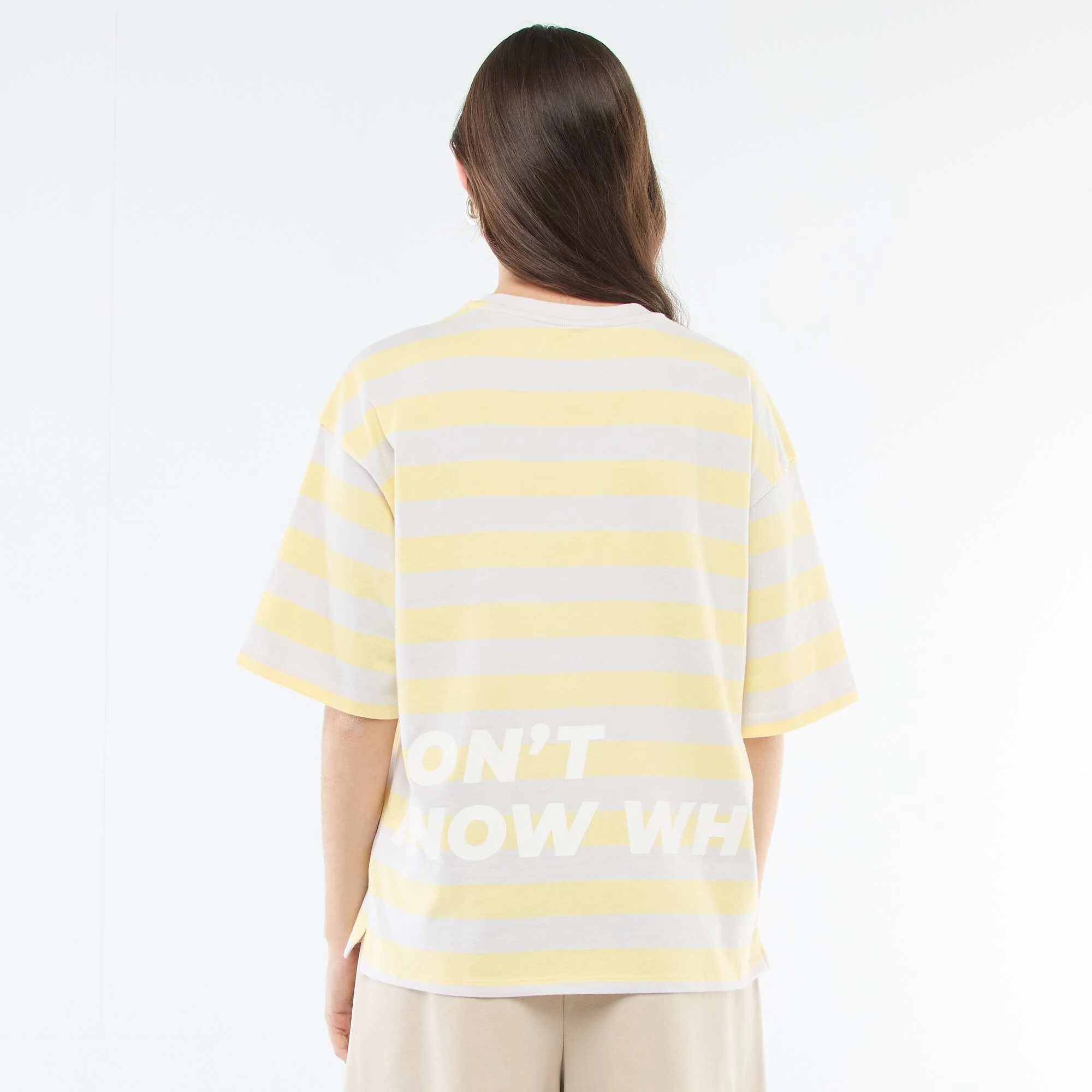Wide Stripe T-shirt GREY - Image 6