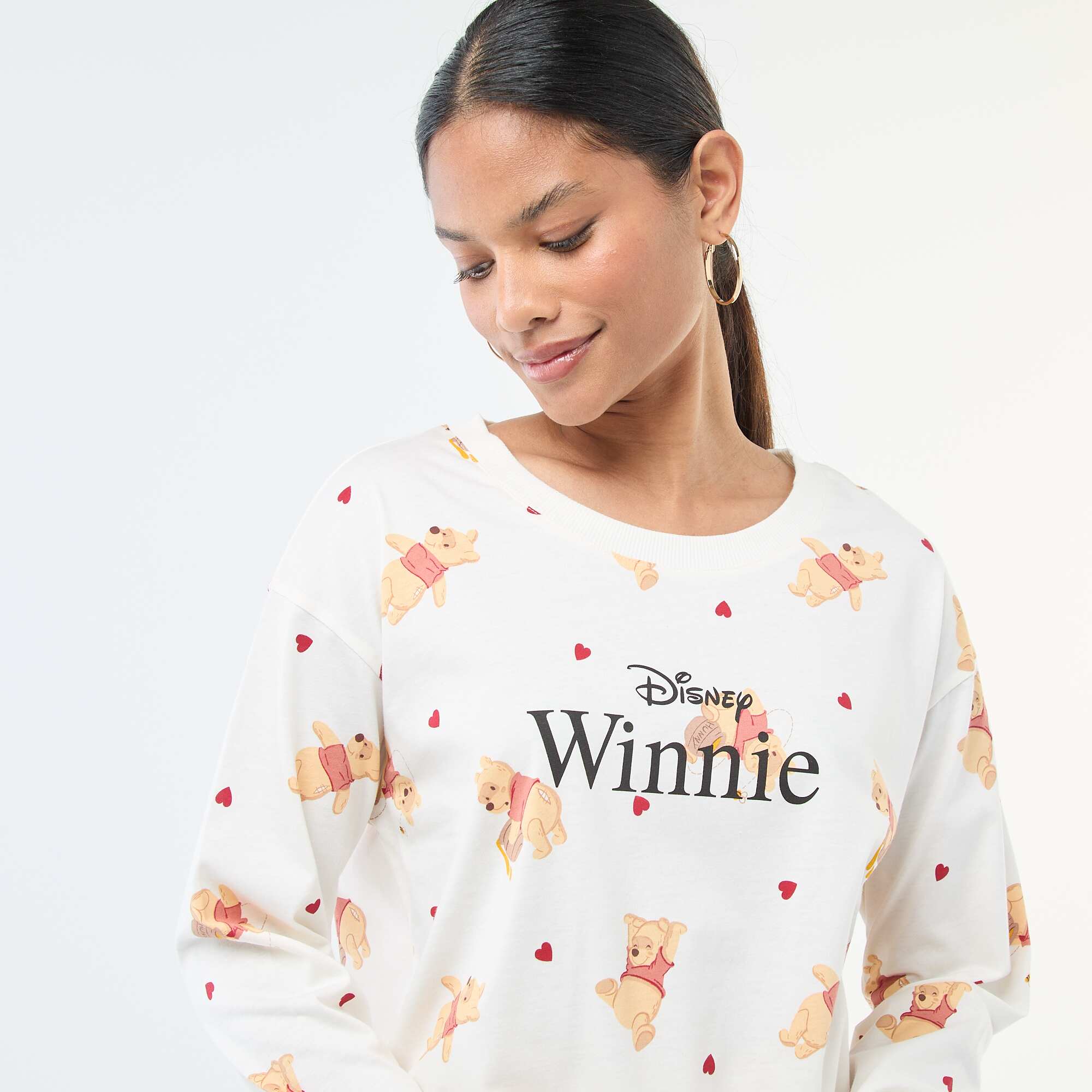 Winnie Print 2-Piece Pajama Set WHITE - Image 2