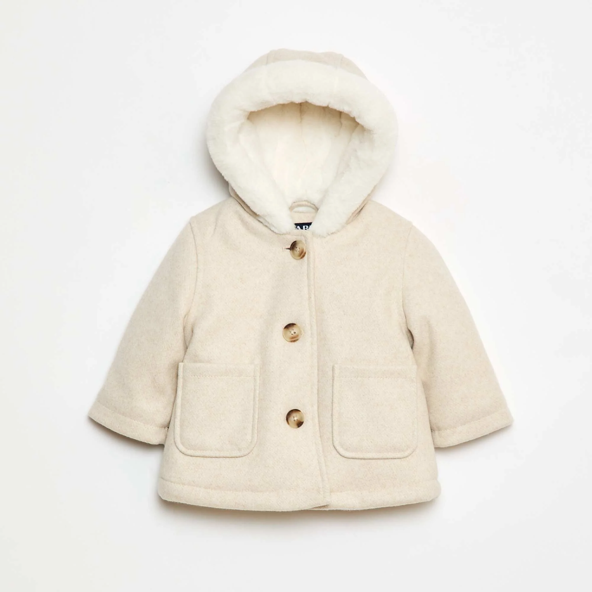 Wool-Look Coat BEIGE