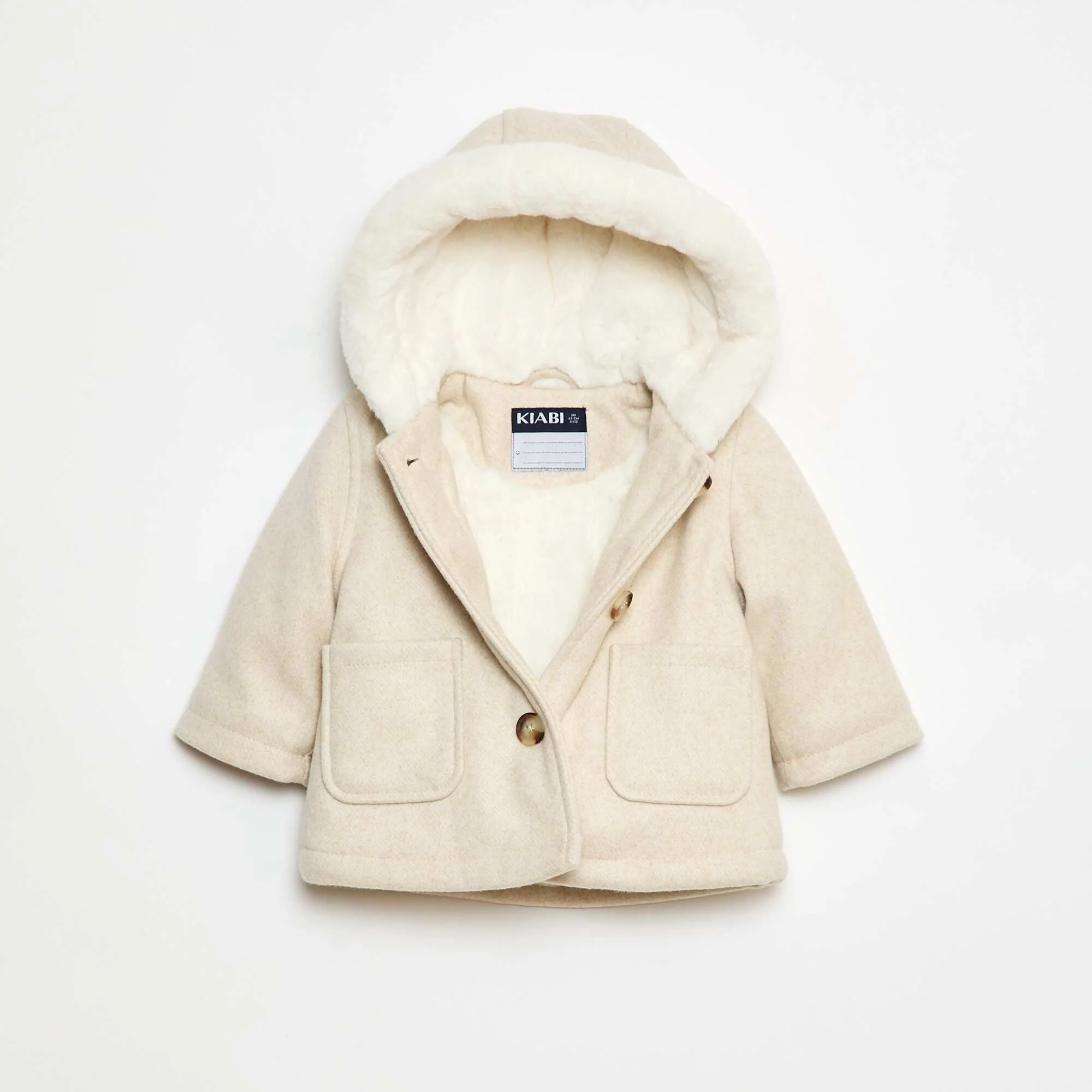 Wool-Look Coat BEIGE - Image 3