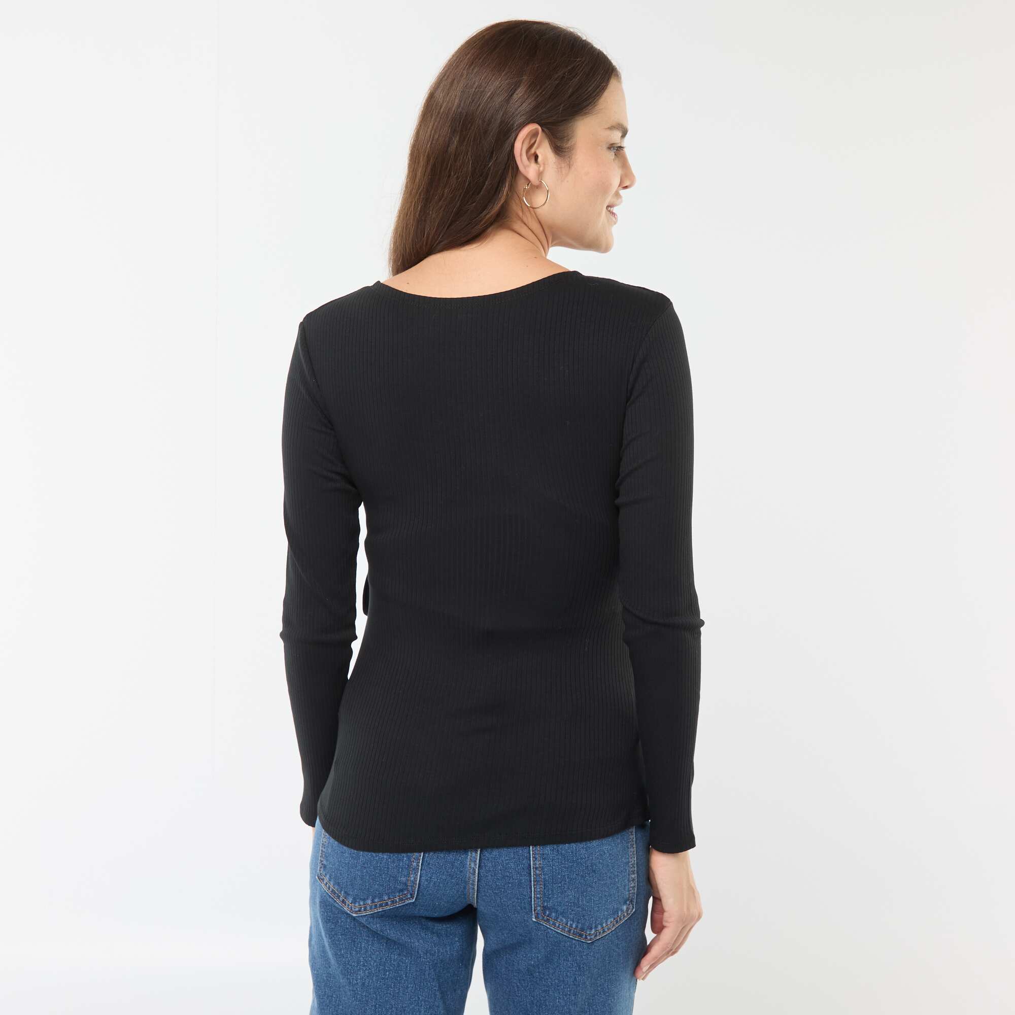 Wrapover nursing T-shirt BLACK - Image 5